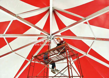 Tiendas octagonales románticas del paño del PVC del rojo de la aleación de aluminio del circo para los partidos con las paredes del PVC