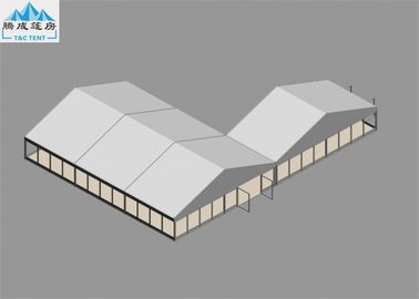 10x15m / cubierta de PVC blanca Warehouse del piso de madera al aire libre de la tienda del 10x5m para el estilo comercial del europeo de la recepción